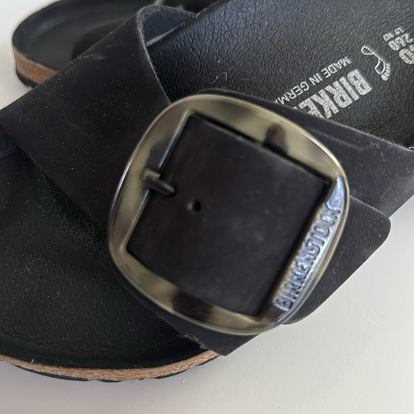 Birkinstock Madrid Black Leather and Large Turquoise Buckle  Size EU 40 … - Picture 2 of 3